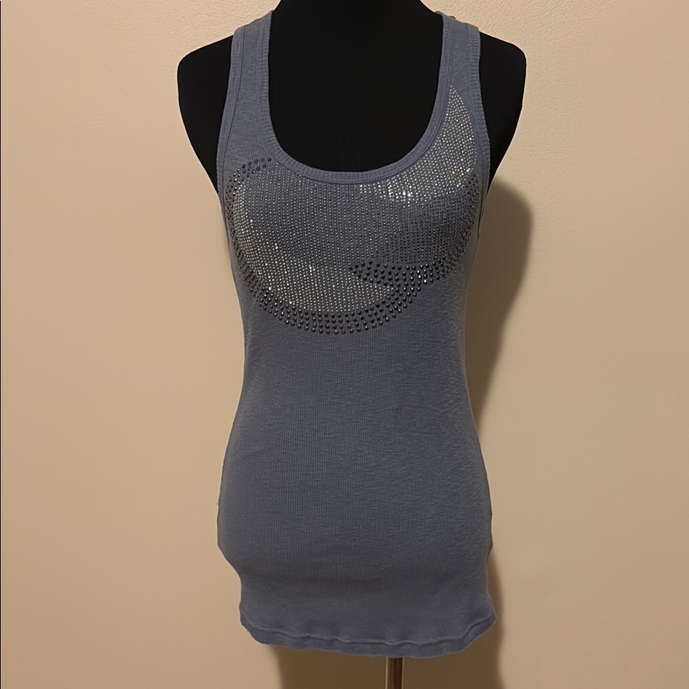 Gray Embellished Women's Tank Top